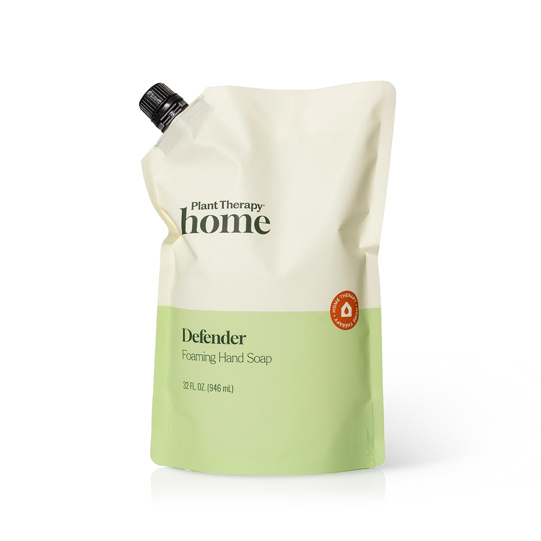 Plant Therapy Home Defender Foaming Hand Soap Refill 32 oz, Soft & Uplifting Natural Scent, Made with Gentle Ingredients, Enough for Four 8 Oz Beauty & Personal Care Plant Therapy
