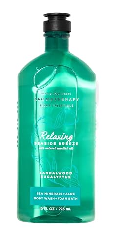 Bath and Body Works Sandalwood Eucalyptus Seaside Breeze Body Wash and Foam Bath with Sea Minerals and Aloe, 10 fl oz Beauty & Personal Care Bath & Body Works