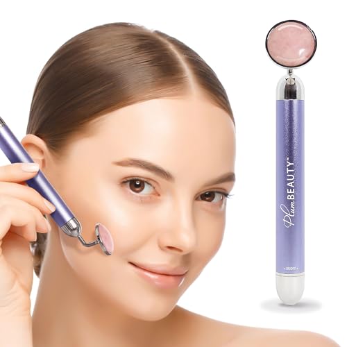 Plum Beauty Rose Quartz Face Massager Tool - Electric Face Roller for Skin Beauty & Personal Care Plum Beauty