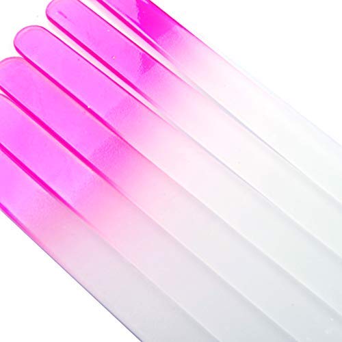 SIUSIO 40 Pack Professional Czech Crystal Glass Nail Files for Natural Nails Double Sided Etched Surface Files Gradient Rainbow Color for Acrylic Nail Beauty & Personal Care SIUSIO