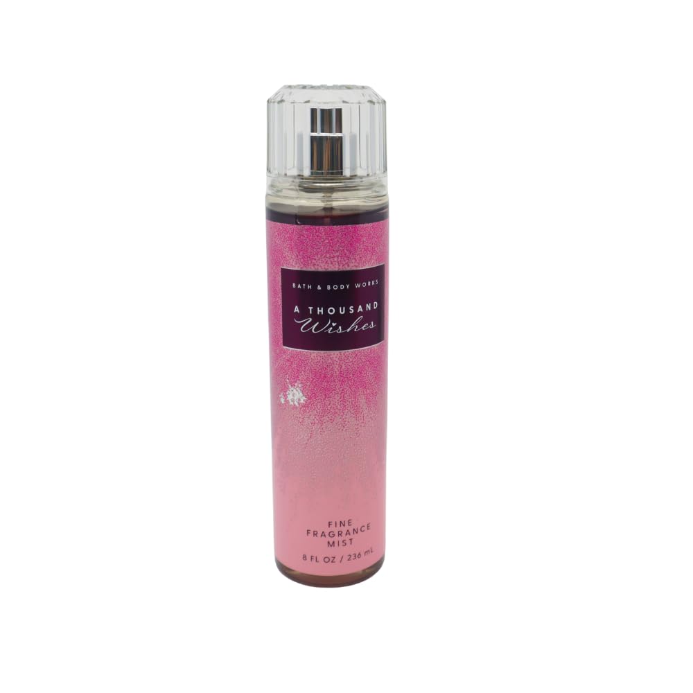Bath & Body Works A THOUSAND WISHES Deluxe 4pc Gift Set with a Silver Bag - Body Lotion, Body Wash, Fine Fragrance Mist, and 3-wick Candle Beauty and Personal Care Bath & Body Works