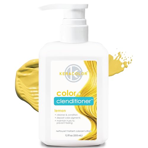 Keracolor Color + Clenditioner 3-in-1 Color-Depositing Conditioner, Gently Cleanses & Conditions, Semi-Permanent Lemon Hair Color, 12 Fl Oz Beauty & Personal Care KERACOLOR