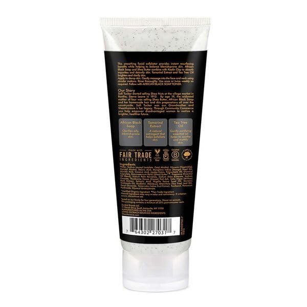 SheaMoisture Facial Wash and Scrub African Black Soap for Blemish Prone Skin to Clarify Skin 4 oz Beauty & Personal Care Shea Moisture
