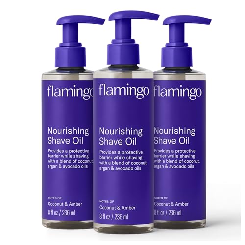 Flamingo Nourishing Shave Oil for Women with Coconut, Argan, & Avocado oils, 8 FL OZ, Pack of 3 Beauty and Personal Care Flamingo