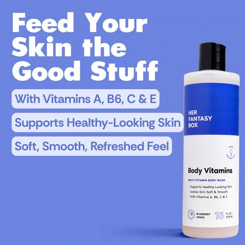 Her Fantasy Box | Body Vitamins Moisturizing Body Wash - Multi-Vitamin Cleanser with Vitamins A, B6, C & E, Hydrating & pH Balanced, Vegan & Cruelty Beauty & Personal Care Her Fantasy Box