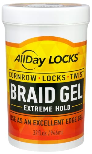 AllDay Locks Braid Gel Extreme Hold - Braiding Gel for Cornrows, Locks, & Twisting, Moisturizing Edge Control for Women and Men, Natural Formula Beauty & Personal Care AllDay Locks