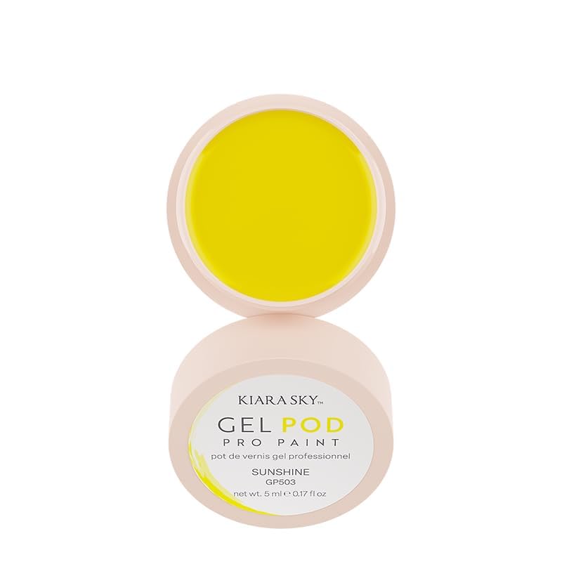 KIARA SKY Professional Nails Gel Art Pod - Ultra Pigmented Gel Art Paints (Sunshine) Bright Neon Yellow