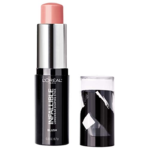 L'Oreal Paris Makeup Infallible Longwear Blush Shaping Stick, Up to 24hr Wear, Buildable Cream Blush Stick, 45 Sexy Flush, 0.3 oz.