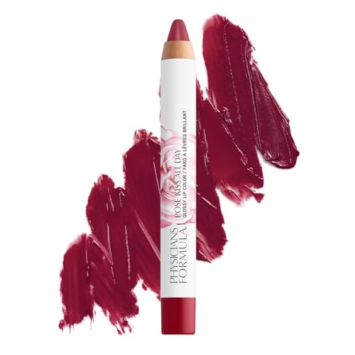 Physicians Formula Rosé Kiss All Day Glossy Lipstick Lip Color Makeup, Red Xoxo | Dermatologist Tested, Clinicially Tested Beauty & Personal Care Physicians Formula