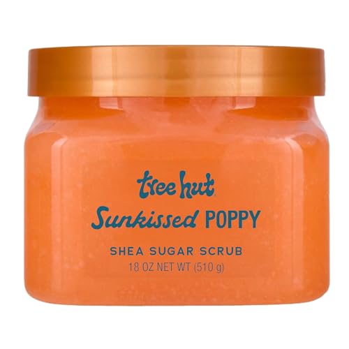 Tree Hut Sunkissed Poppy Shea Sugar Scrub, Exfoliating, Hydrating & Moisturizing Body Scrub with Shea Butter & Nourishing Essential Oils, Smooth Beauty & Personal Care Tree Hut