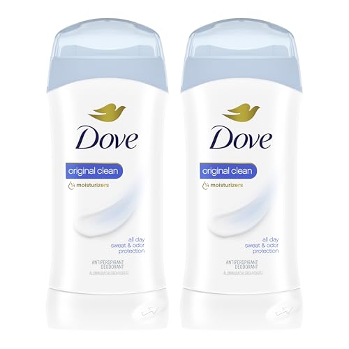 Dove Antiperspirant Stick, All Day Sweat Control, Kind to Skin, Alochol Free, Scent: Original Clean, Size: 2.6 oz (2 Pack) Beauty and Personal Care Dove