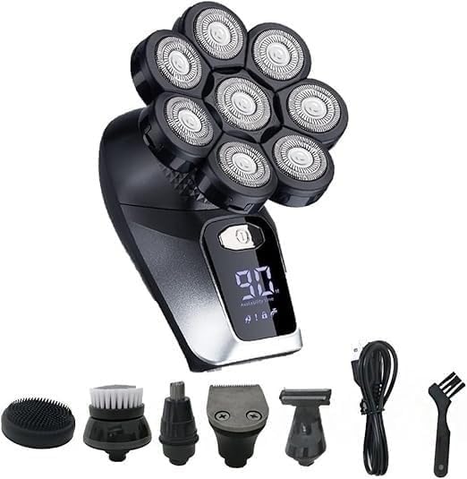 YREAJZVS Electric Shavers for Bald Men, Multifunctional 8D Bald Head Shaver 6 in 1 Electric Razor Head Shavers for Bald Men LED Display Electric Beauty and Personal Care YREAJZVS