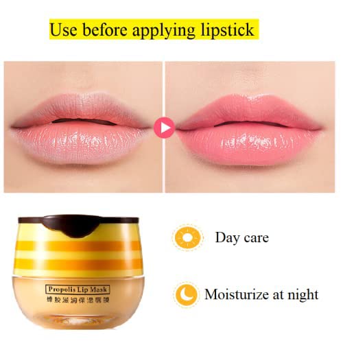 2PCS Lip Balm Honey Pot,Propolis Moisturizing Honey Lip Mask Lip Balm,Hydrating & Prevention Dry and Cracked Lip Scrubs Exfoliator Beauty & Personal Care Krajiyya