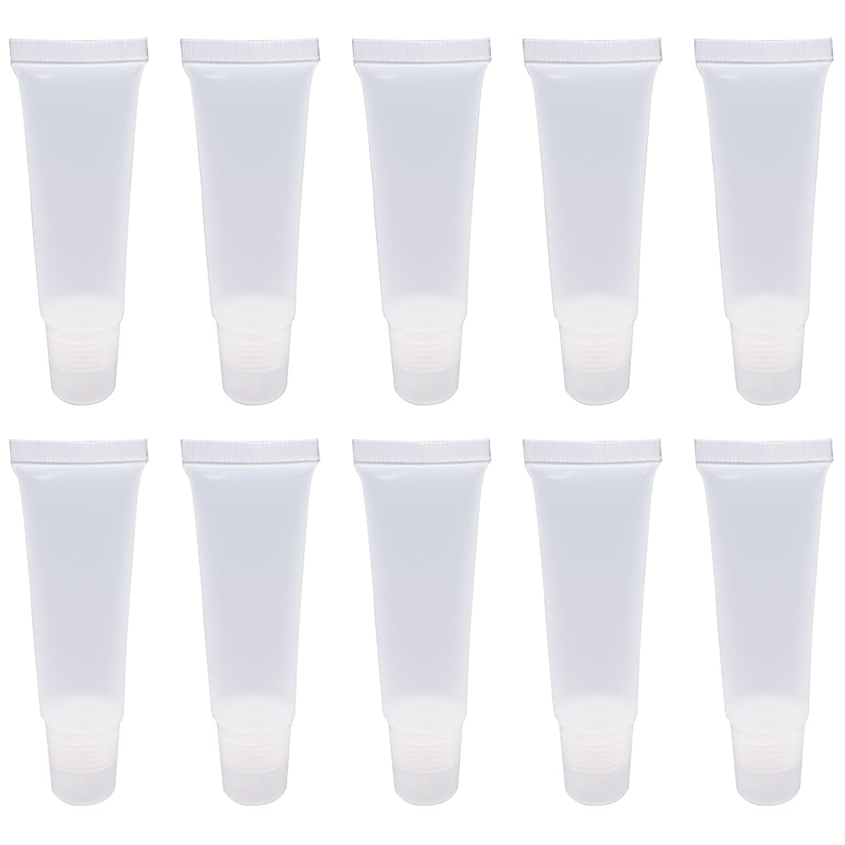 Ewanda store 50PCS 10ml Empty Lip Gloss Balm Tubes Lip Gloss Containers Cute Lipgloss Supplies Squeeze Tubes with Bevel Stoppers Beauty & Personal Care Ewanda store