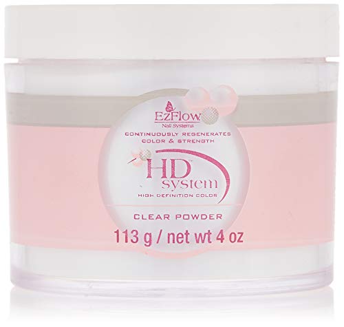 EZ Flow High Definition Clear Powder False Nails, 4 Ounce