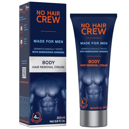 No Hair Crew Body At Home Hair Removal Cream for Manscaping Unwanted Hair with Energizing Ginseng, Premium Depilatory, Painless & Flawless, Made Beauty and Personal Care NO HAIR CREW Default Title