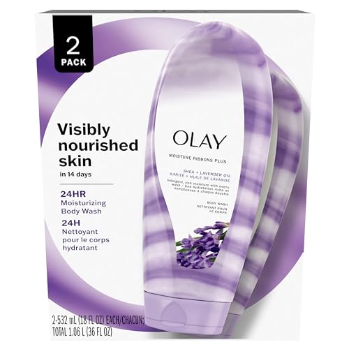 Olay Moisture Ribbons Plus Shea + Lavender Oil Body Wash, 18 oz, (Pack of 2) Beauty & Personal Care Olay