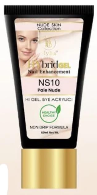 HyGEL Hybrid Nail Gel, Nude Skin Collection SINGLES, 60ml (Pale Nude, NS10)