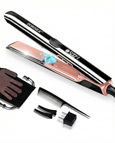 DORISILK 500 Degree High Temp Professional Hair Straightener,30s Fast Heating Ceramic Flat Iron ,2 in 1 Hair Straightener and Curler,Plasma Flat Iron Beauty and Personal Care DORISILK Default Title