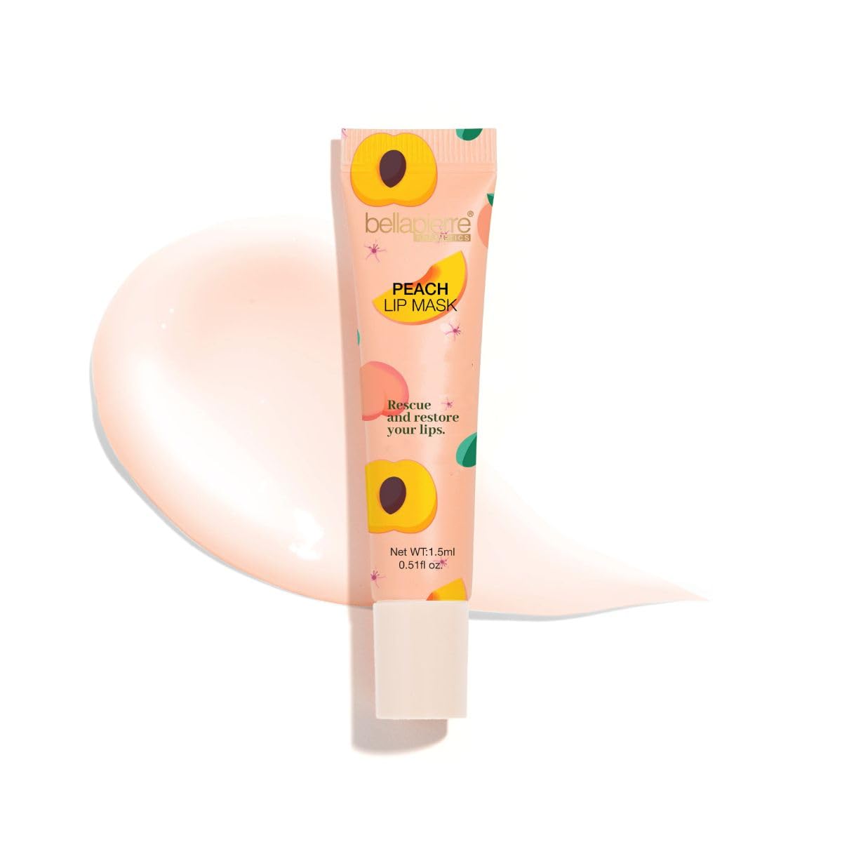 bellapierre Cosmetics Peach Lip Mask - Lip Plumping Mask with Hyaluronic Acid - Moisturizing Lip Balm for Daily Use Beauty and Personal Care bellapierre