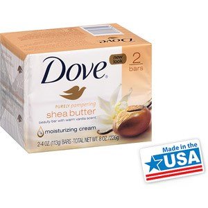 Dove Nourishing Care Shea Butter Beauty Bar Soap, 4.25 Ounce - 2 per Pack - 24 Packs per case. Beauty & Personal Care Dove