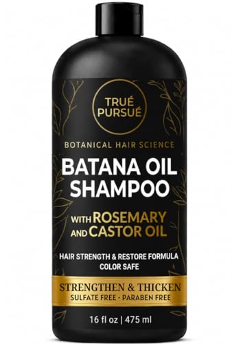 Batana Oil Shampoo for Hair Growth & Strength - Rosemary & Castor Oil Sulfate-Free Shampoo for Thinning, Dry, & Damaged Hair for Men and Women Beauty & Personal Care TRUÉ PURSUÉ