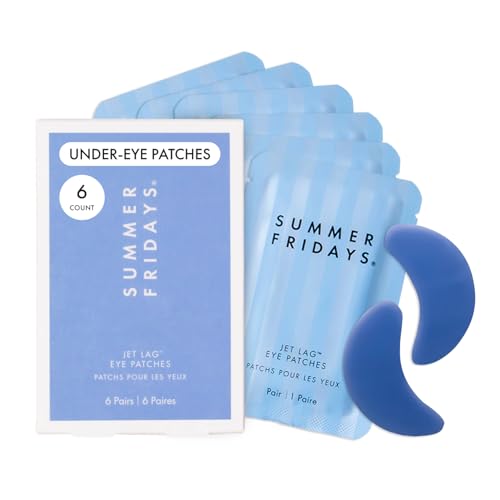 Summer Fridays Jet Lag Hydrating Eye Patches - De-puffing Hydrogel Under Eye Masks with Hyaluronic Acid, Caffeine + Peptides - Soothing + Refreshing Beauty & Personal Care Summer Fridays