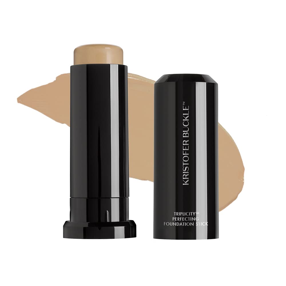 KRISTOFER BUCKLE Triplicity® Perfecting Foundation Stick, 0.4 oz. | Primes Skin, Provides Buildable Coverage & Has A Soft-Focus Effect | Tan Beauty & Personal Care Kristofer Buckle