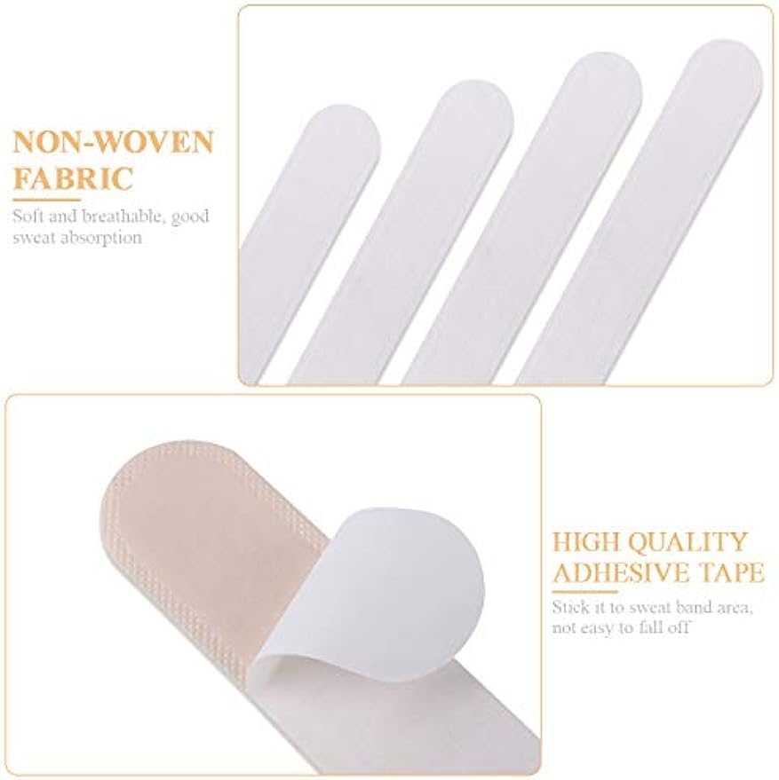 100pcs Collar Protectors Hat Tape Self-Adhesive Neck Liner Pads Against Collar Sweat Stains (Black) Beauty and Personal Care RCFINE