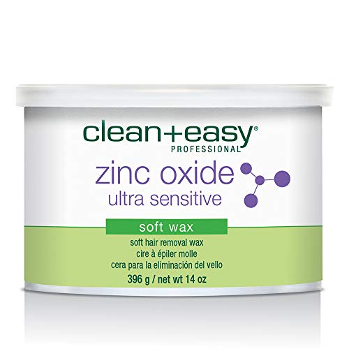 Clean + Easy Zinc Oxide Ultra Sensitive Soft Wax for Hair Removal - Depilatory Wax for Sensitive Skin, Removes Fine to Medium Hair, DIY Waxing, 14oz Beauty and Personal Care Clean + Easy