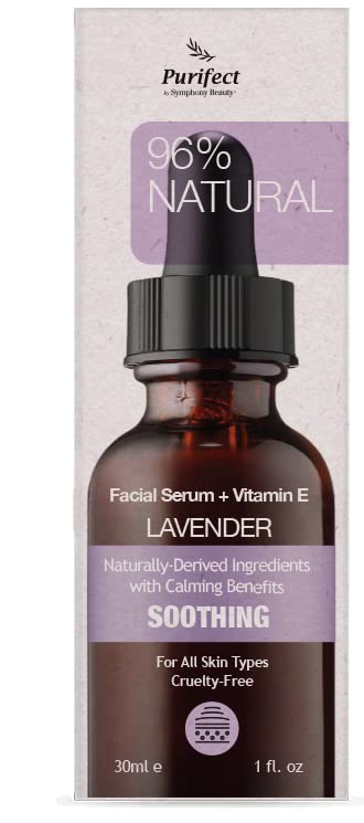 Purifect Lavender Soothing Botanical Facial Oil Serum - Calming Moisturizer with Vitamin E & Squalane, Infused with Botanical Oils to Rejuvenate Beauty & Personal Care Purifect by Symphony Beauty