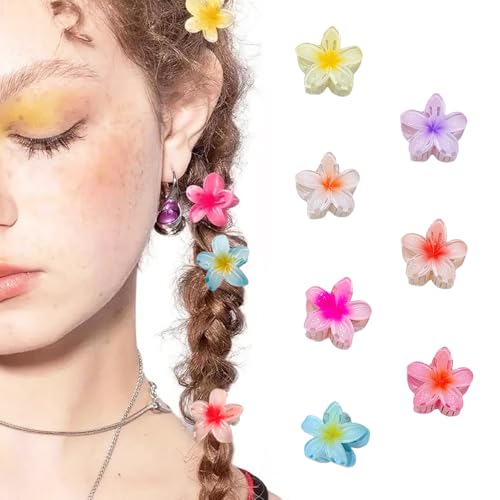 7Pcs Hawaiian Plumeria Flower Claw Clips(4CM)