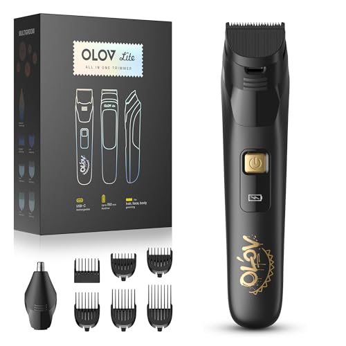 OLOV LITE Electric Beard Trimmer for Men,Nose Hair Trimmer & Men's Electric Razor 10-in-1 Grooming Kit Cordless Shaver Gift-Ready for Men(Black) Beauty and Personal Care OLOV LITE