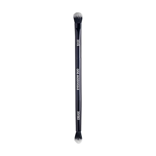 Lune+Aster Eyeshadow Duo Brush | Dual-Ended Brush To Apply And Blend Eyeshadow. Made with Alumium Handle, Vegan Bristles. Beauty & Personal Care Lune+Aster