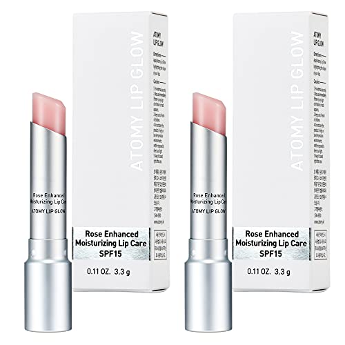 Atomy Lip Glow 3.3g x 2 EA - Moisturizing Lip Care Treatment Balm with Natural Pink Color Beauty and Personal Care GASHINA STORY