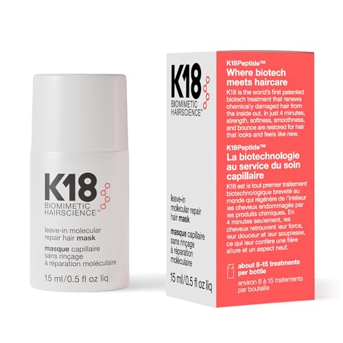 K18 Leave-In Molecular Repair Hair Mask - Peptide Hair Treatment Mask for Bleach, Color, Chemical + Heat Damaged Strands - Immediate + Lasting Damage Beauty and Personal Care K18 Default Title