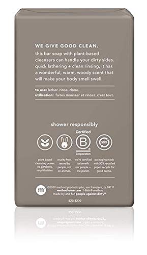 Method Men's - Cedar + Cypress Body Wash 18 Ounce & Cedar + Cyprus Bar Soap - Set of 2 Beauty & Personal Care Method Lights