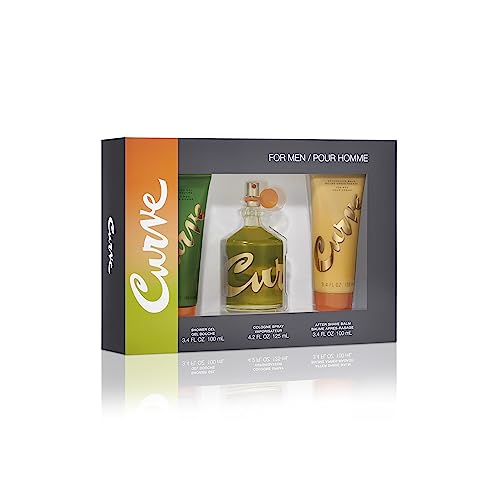 Curve for Men 3 Piece Fragrance Gift Set, Shower Gel, Aftershave Balm & Cologne, Spicy Woody Magnetic Scent for Day or Night, 4.2 fl oz Beauty & Personal Care Curve