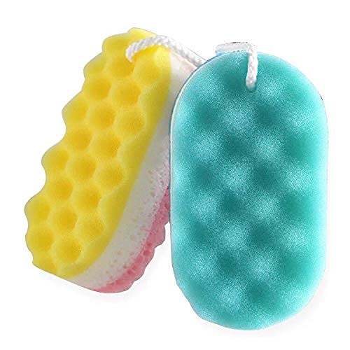 Winture Pack of 3 Exfoliating Foam Sea Sponge Natural Feel Soft Bath Sponge Body Shower Sponges for Women Men (Extra Large Size) Beauty & Personal Care Winture