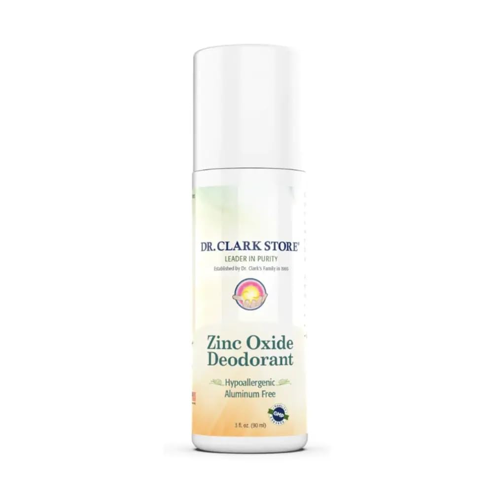 Dr Clark Zinc Oxide Roll-On Deodorant- NO Aluminum, Hypoallergenic, Paraben Free, Fragrance Free. Safe, Natural, & Effective Beauty and Personal Care Dr Clark Store