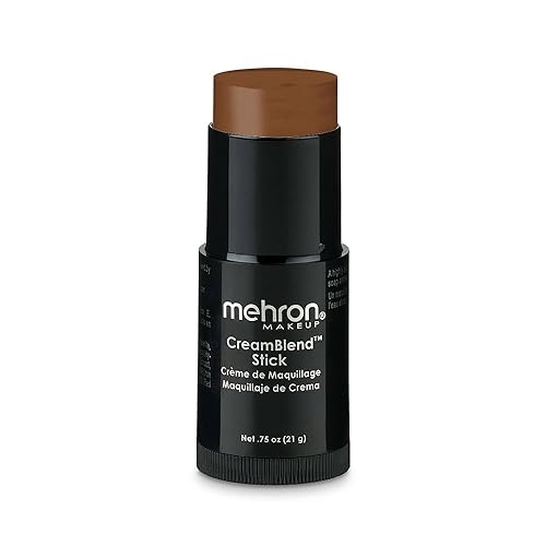 Mehron CreamBlend Stick | Face & Body Paint - Foundation Cream Makeup - Halloween Perfect - .75 oz (21 g) (Light Ebony) Beauty & Personal Care Mehron