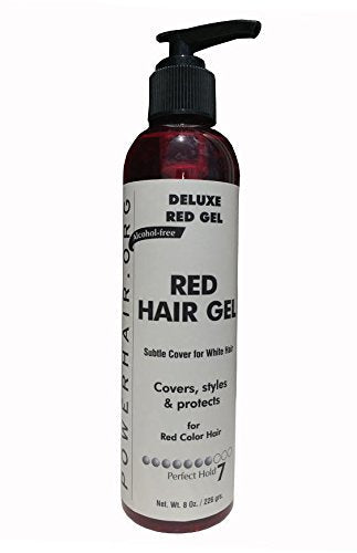 POWERHAIR Hair Gel, Subtle cover for gray hair, alcohol free, perfect hold, 8 Fl oz.(Black/Red/Brown) (RED for Redheads) Beauty & Personal Care POWERHAIR.ORG