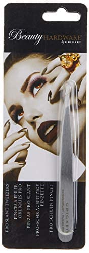 Cricket Beauty Hardware Pro Slant Tweezers - Stainless Steel Hair Removal Tool for Professional Plucking, Eyebrows, Facial Hair, and Ingrown Hair Beauty & Personal Care Cricket