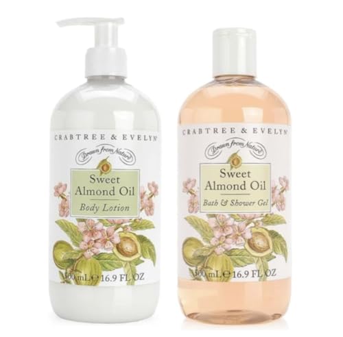 Crabtree & Evelyn Sweet Almond Oil Bath and Shower Gel & Body Lotion (16.9 fl oz each) Beauty & Personal Care Crabtree & Evelyn