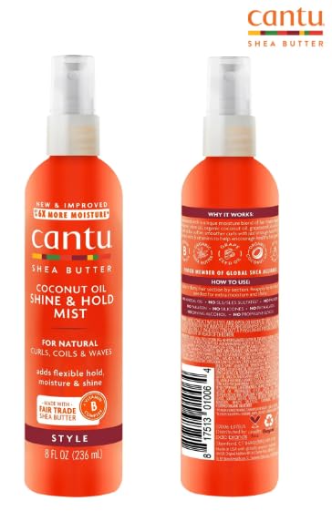 Cantu Shea Butter Coconut Oil Shine And Hold Mist Spray 8 Ounce (Pack of 2) Beauty & Personal Care Cantu