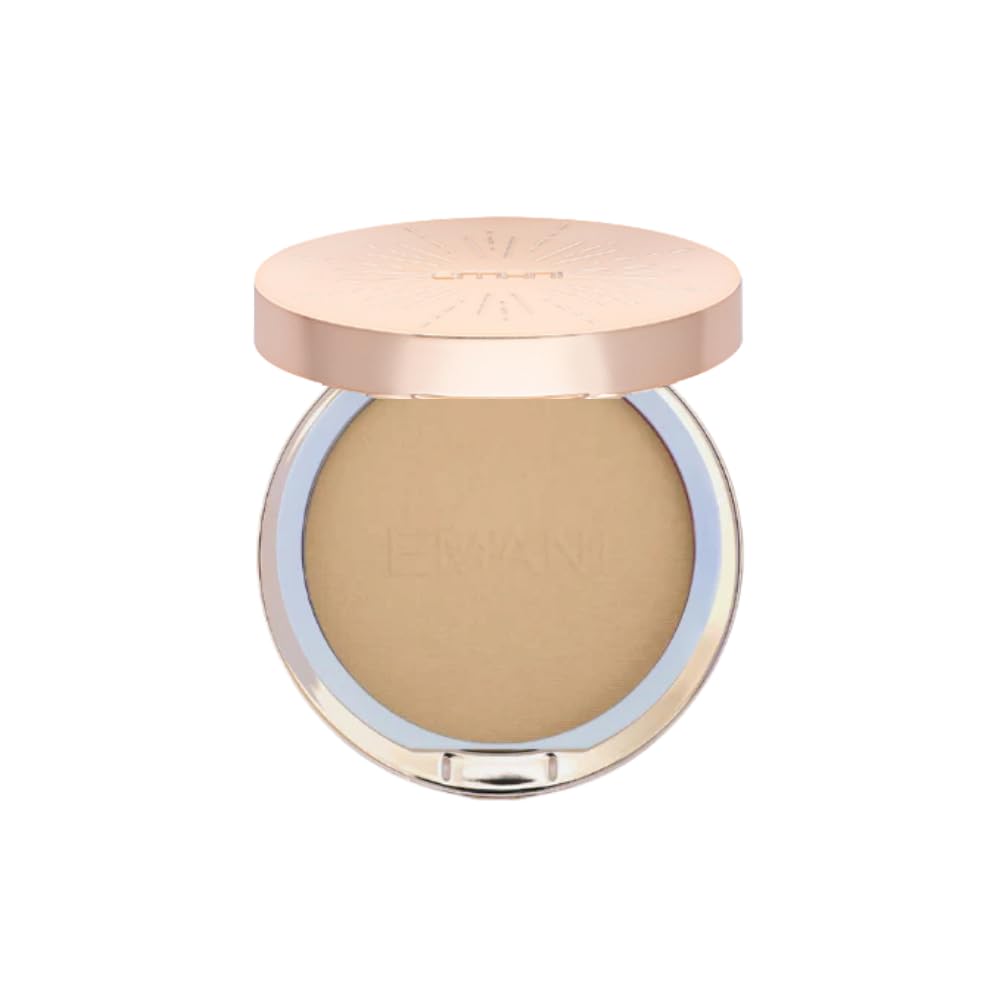 Emani Flawless Matte Powder Foundation - Mineral Compact Makeup for Sensitive Skin, Buildable Coverage, Shine Control, Long-Lasting Finish Up Beauty & Personal Care Emani