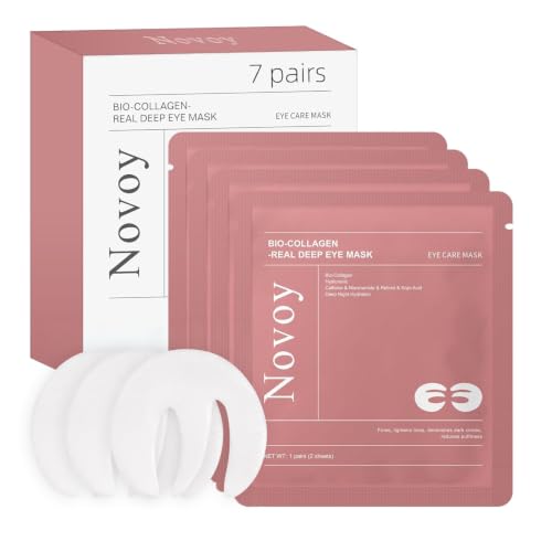 Novoy 7 Pairs Bio-Collagen Real Deep Eye Patches - 6-in-1 Retinol Overnight Eye Patches for Dark Circles, Puffiness & Wrinkles | 2% Beauty and Personal Care LLVYUO Default Title