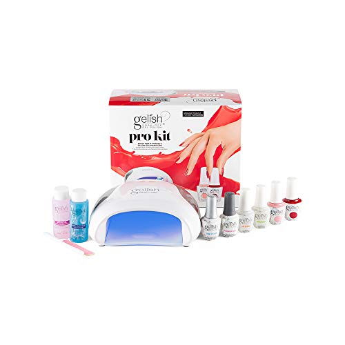 Gelish Pro Kit with Pro LED Light - Complete Manicure Set, UV/LED Nail Lamp, Gel Polishes, Essentials, Remover for Professional DIY Gel Nails At Home. Beauty & Personal Care Gelish