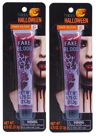 Happy Halloween Fake Blood Prop, Ages 5+, 0.75 oz (21.3g) - 2 Count Beauty & Personal Care Happy Halloween
