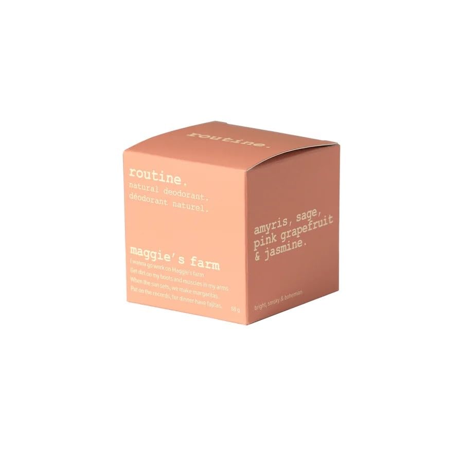 Routine. Natural and Aluminum Free Deodorant (2 Fluid Oz.) for Women and Men - Maggie's Farm - Amyris, Pink Grapefruit, Sage & Jasmine (Cream Jar Beauty and Personal Care Routine